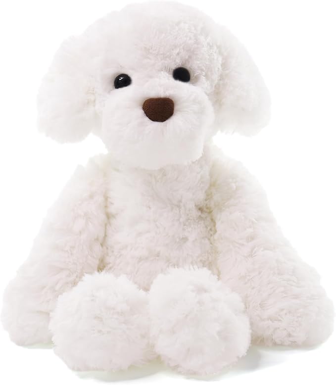 Bichon Frise Plush Puppy, Dogs Stuffed Animals, 10" Bichon Frise Stuffed Animal, Ideal Christmas Animal Gift for Toddlers, Kids & Teens, for Ages 3-14