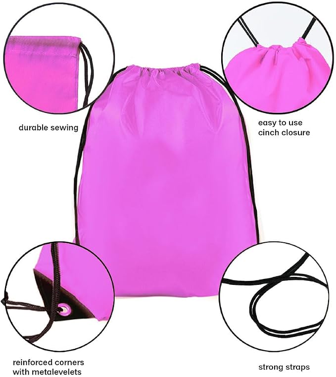 Drawstring Backpack Bulk 40Pcs Draw String Backpack Bags DIY Gym Sports Traveling Yoga Cinch Bag Sackpack Drawstring (pink)