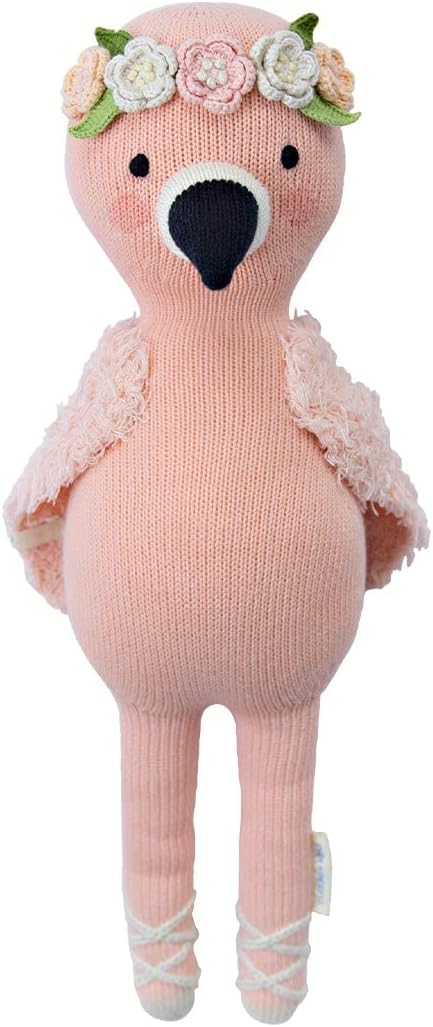 cuddle + kind Penelope The Flamingo Little 13" Hand-Knit Doll – 1 Doll = 10 Meals, Fair Trade, Heirloom Quality, Handcrafted in Peru, 100% Cotton Yarn