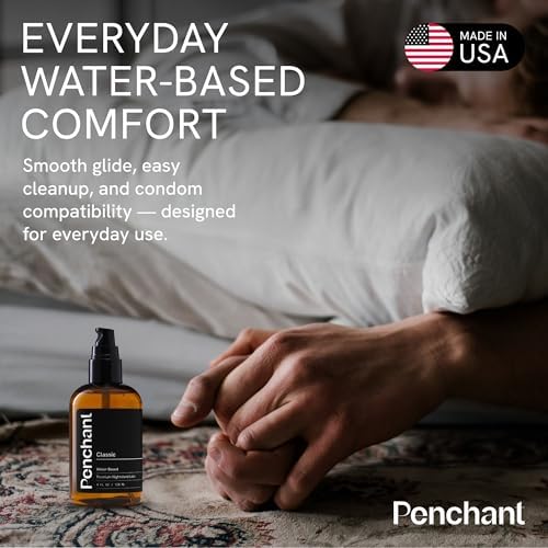 Penchant Classic Water-Based Personal Lubricant for Women and Men – Smooth Clean-Rinsing Personal Lube for Everyday Use - Unscented, Condom Compatible Lube for Sex - Made in USA (12 fl oz)