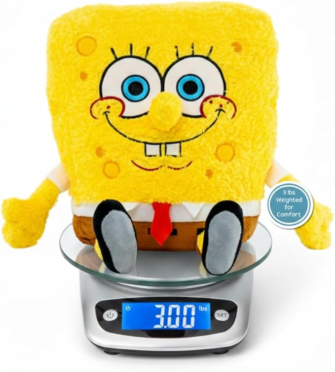 Franco Calm Spongebob Squarepants Bedding Super Soft Plush Calming 3Lb Weighted Cuddle Pillow Buddy, Comfort Pillow, (Officially Licensed Product)