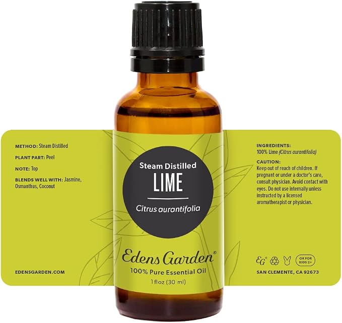 Edens Garden Lime- Steam Distilled Essential Oil- 100% Pure Premium Grade, Undiluted, Natural, Therapeutic, Aromatherapy, The Best for Diffuser, Candle, Laundry, Humidifiers 30 ml (1 fl oz)