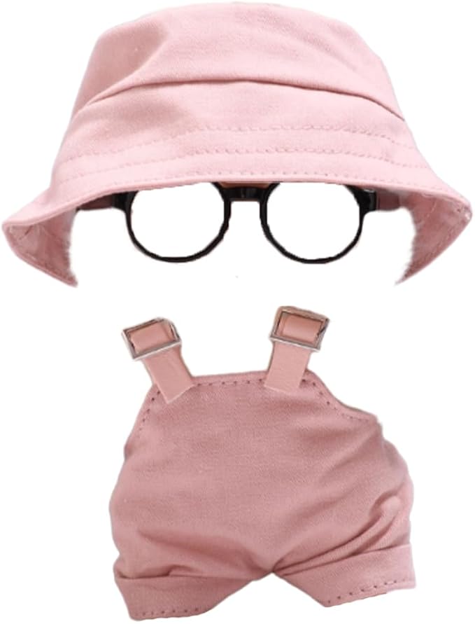 3 Set 17 cm Doll Clothes - 6.7 Inches Cute Dolls Dress - Premium Fashion Accessories, Doll Clothes+Overalls+Glasses Style Bundle,Gifts for Lovers (Style-A)