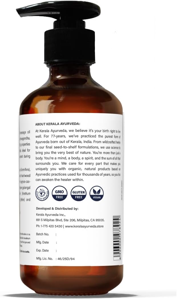Kerala Ayurveda Children's Daily Wellness Oil (Lakshadi Thailam) - Daily Body Massage Oil for Children - Supports Healthy Joint Mobility and Bone Health, 6.8 Fl Oz