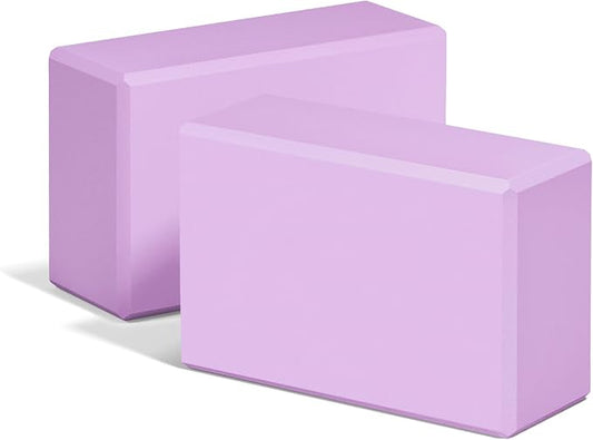 Yoga Blocks 2 Pack, 9"x6"x3" High-Density EVA Foam Yoga Block, Non-Slip Yoga Blocks for Yoga, Pilates Meditation, Stretching and Toning, Supportive, Latex-Free