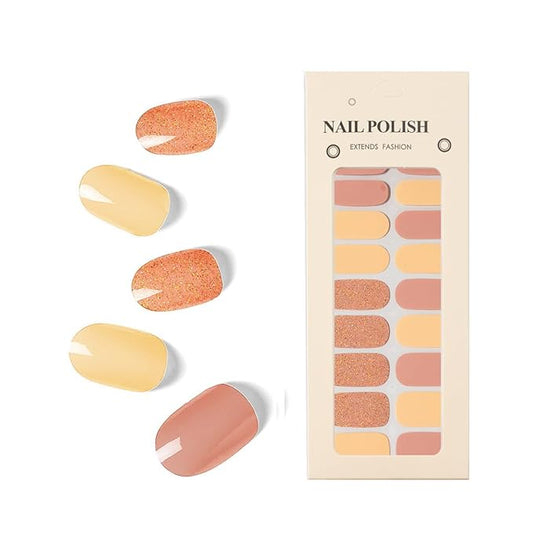 Nail Stickers 20 Pieces Full Wraps Nail Polish Strips, Self-Adhesive Gel Nail Art Decals for Women Girls