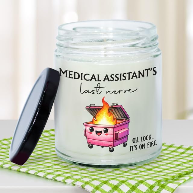 Medical Assistant Candle 9oz - Soy Wax Vanilla Scented Clean Burning, Medical Assistant Gifts for Women, MA Week Appreciation Gift Ideas