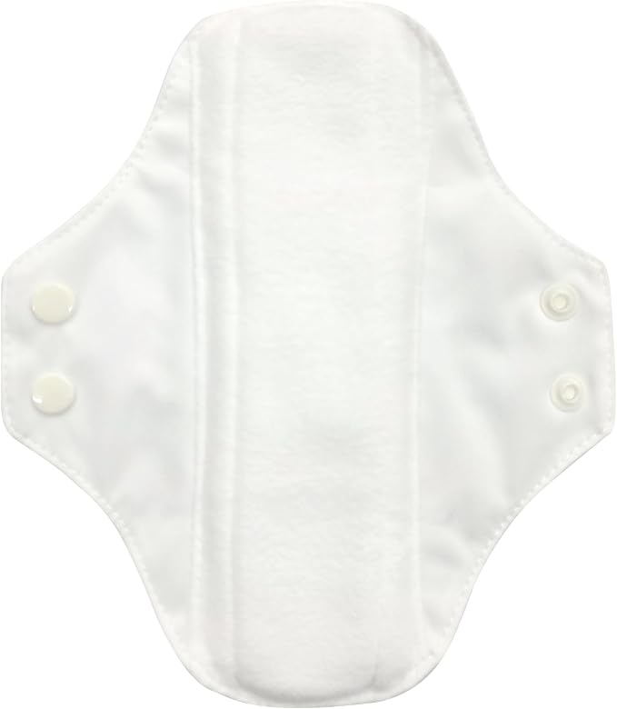 Charlie Banana - Reusable Feminine Pads Regular 3 Pack with Pouch | Washable Menstrual Pads for Medium Absorbency | White