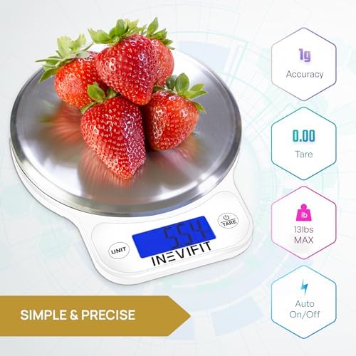 INEVIFIT Body Analyzer Scale & Digital Kitchen Scale Fitness Bundle, Complete Body Composition and Nutrition Tracking Solution with Batteries Included