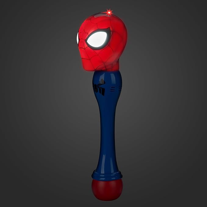 Disney Store Official Spider-Man Light-Up Talking Bubble Wand - Perfect for Kids & Fans, Authentic Design, Ideal for Outdoor Play & Parties, Durable & Safe for All Ages