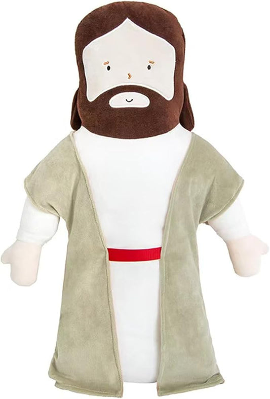 20inch Jesus Plush Toy Jesus Stuffed Dolls Cartoon Pillow Christ Religious Savior Toys Christian Figure Home Christmas Decoration Baptism Gift