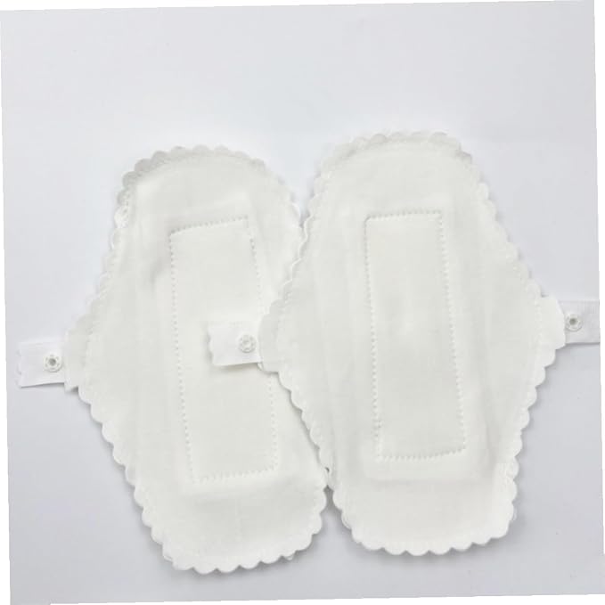 Mipcase 3pcs Cloth Sanitary Pads Washable Reusable Panty Liners with Button Fixing Soft Underpants Lining for Women Travel Daily Use