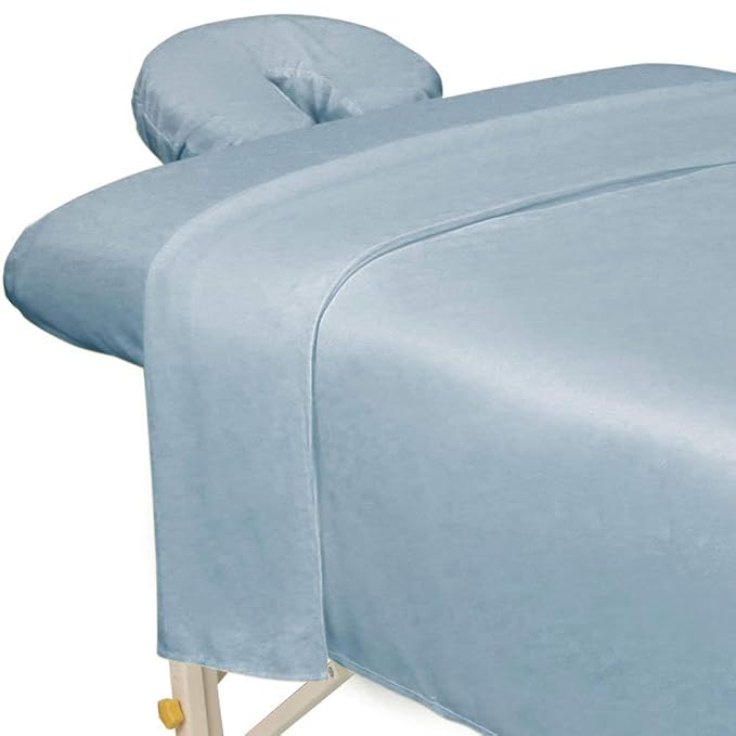 ForPro Professional Collection Premium Microfiber 3-Piece Massage Sheet Set, Wisteria, Ultra-Light, Stain, and Wrinkle-Resistant Includes Flat, Fitted Sheet and Massage Face Rest Cover