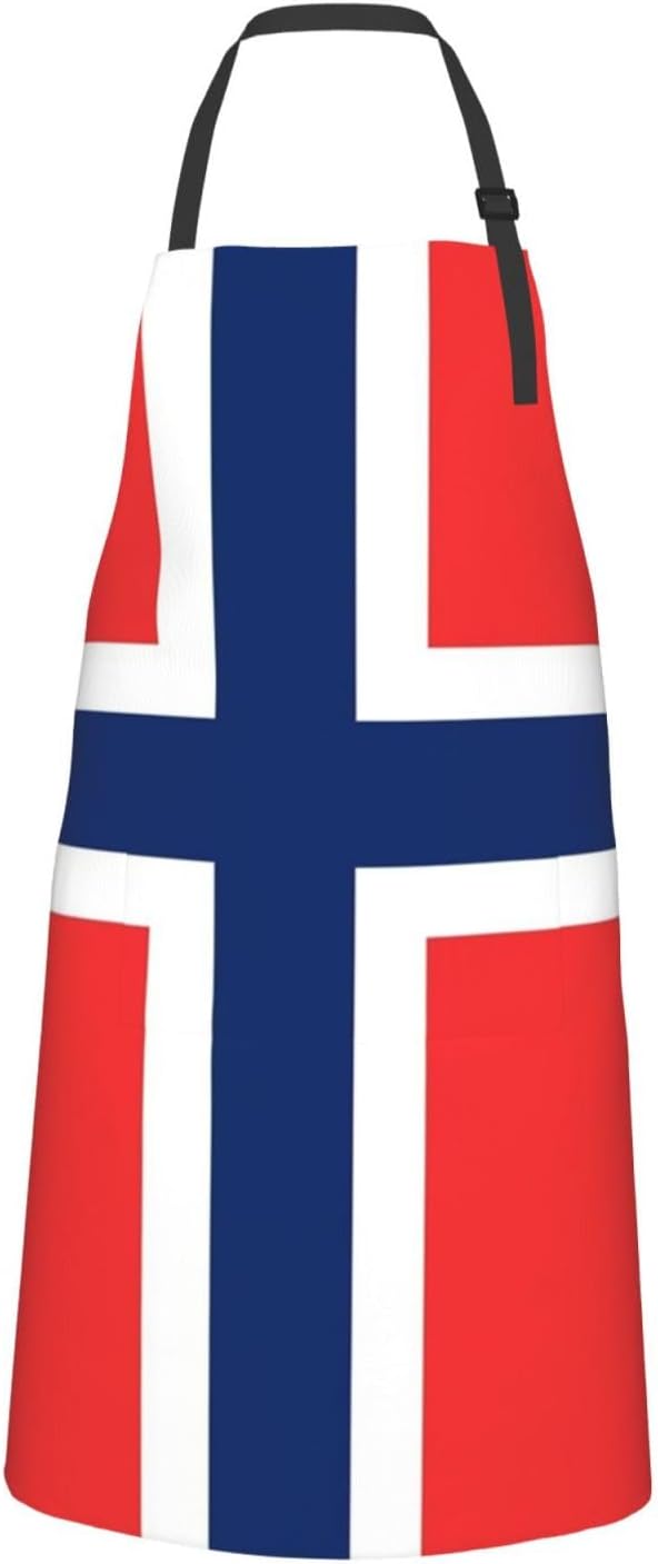Cute Flag Kitchen Cooking Aprons for Women Men Adjustable Patriotic Flag Apron with 2 Pockets for Home Kitchen Garden
