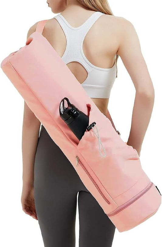 PUXING Yoga Mat Bag Yoga Mat Carrier Bag with Water Bottle Pocket and Bottom Wet Pocket Waterproof Yoga Mat Carry Bag Multi-Functional Storage Bag for Women Men