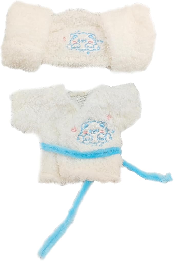 Clothes for 15/17cm Doll (No Doll), Fashion Outfit Set - Headscarf + Bathrobe, Cute Dress Up Accessories (Bathrobe)