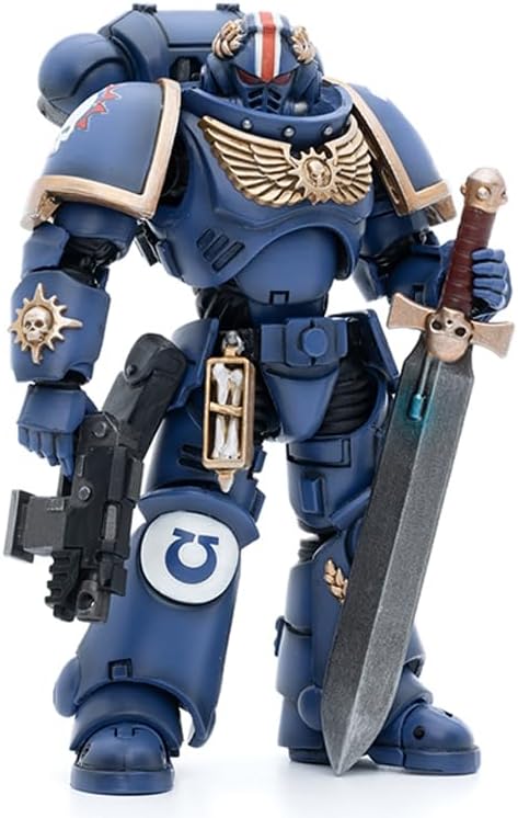 JOYTOY 1/18 Action Figure Warhammer 40,000 Ultramarines Primaris Lieutenant Argaranthe and Ultramarines Intercessors 2PCS Collection Model Birthday Gifts