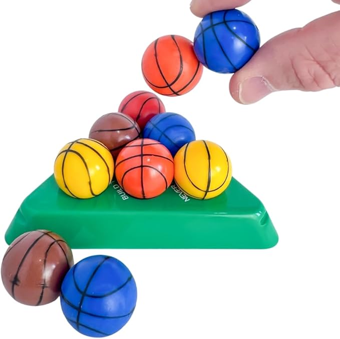 Smarts Pyramid™ 3-Layer Brain Teaser Puzzle – Sports Edition (Baseball, Basketball, Golf, Smiley) (Basketball)