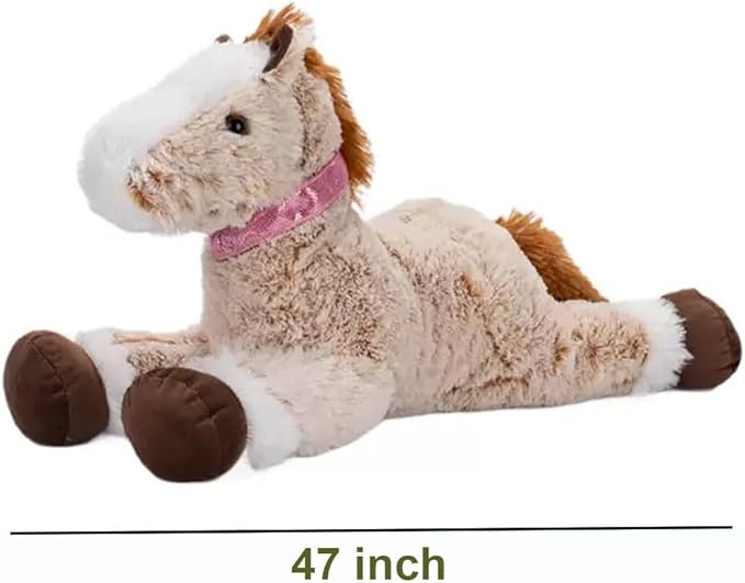 Giant Horse Stuffed Animal Cute Horse Plush Toy 47 inch for Girls Boys (ma 120cm)