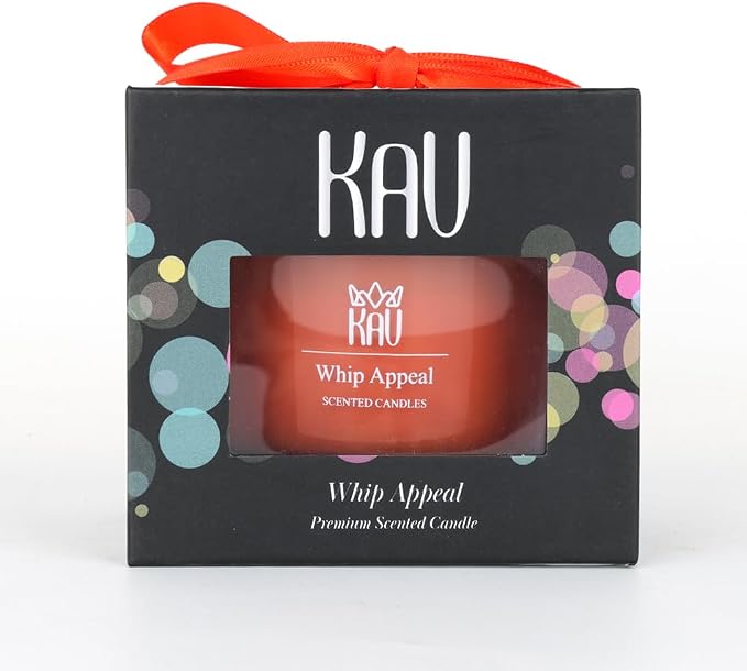 Scented Candles for Home Décor - KAV Dancing Rain Premium Scented Candle for Women Men, Embedded Stone and Soy Wax in 3 oz Glass Jar, Natural Aromatherapy (Whip Appeal)