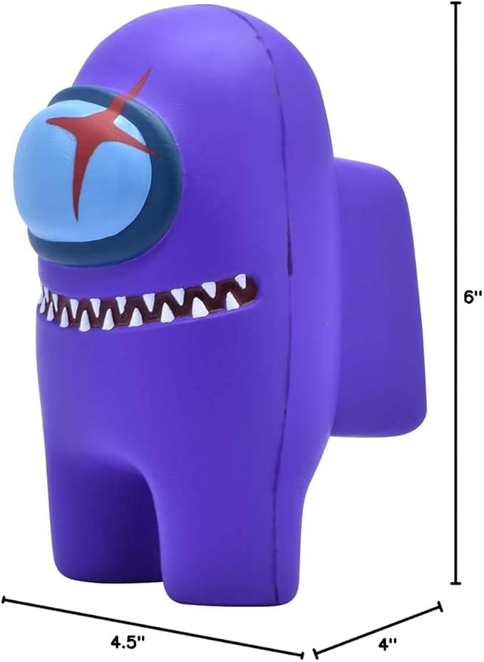 Among Us Mega SquishMe – 7″ Purple Imposter Squishy Toy – Official Slow-Rise Stress Relief for Kids & Gamers