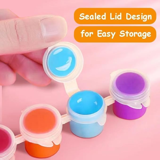 10 Set 12 Colors Washable Acrylic Paint Strips Kit for Kids with 20 Pcs Painting Brushes Totally 140 Pcs Mini Acrylic Paint Set for Kid Adult Arts and Crafts, Classroom Painting Supplies Gifts(140)