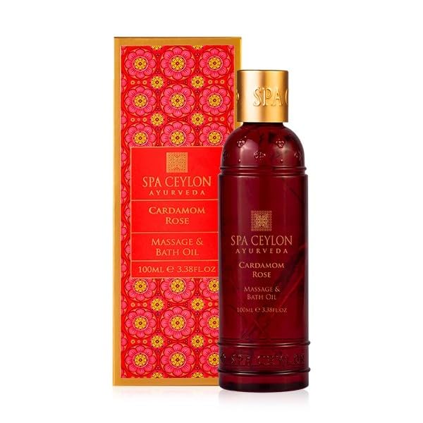 Spa Ceylon Cardamom Rose Massage & Bath Oil for Soothing Body Ritual | Natural Massage Oil | Oil for Massage Therapy