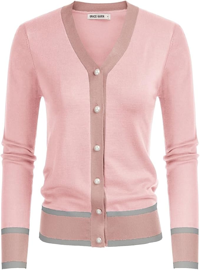 GRACE KARIN Cardigan Sweaters for Women Lightweight Long Sleeve Cropped Cardigan Summer Fall Fashion Clothing Outfits Shrug