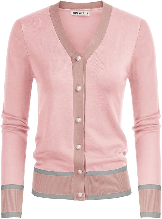GRACE KARIN Cardigan Sweaters for Women Lightweight Long Sleeve Cropped Cardigan Summer Fall Fashion Clothing Outfits Shrug