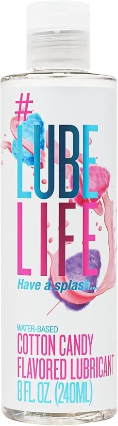LUBELIFE Water-Based Cotton Candy Flavored Lubricant, Personal Lube for Men, Women and Couples, Made Without Added Sugar, 8 Fl Oz