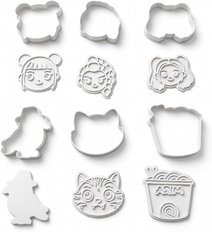 Allenjoy Cookie Cutters & Stamps, Korean Demon Biscuit Cutter Embosser Molds for Baking, Fondant, Polymer Clay - Funny Kitchen Accessories, Novelty DIY Supplies, Party Favors, Decorations, Gifts