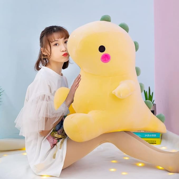 Cute Dinosaur Plush Toys Fat Dinosaur Stuffed Animals Toys Dolls Dinosaur Plush Toy Soft Stuffed Animal Dino Plushies Doll Cute Birthday Gifts for Kids Girls Boys (Yellow,13in)