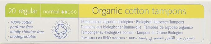 Natrcare Tampons Non-Applicator Regular 20 Ct, Set of 4