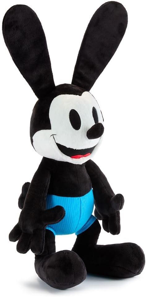 Disney Store Official Oswald The Lucky Rabbit Medium Soft Toy for Kids, Cuddly Character with Fuzzy Texture and Embroidered Details, Stiff Rabbit Ears, Disney Plushy Suitable for All Ages.
