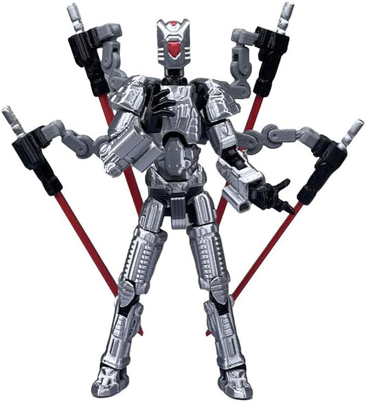 T13 Action Figure Set (Assembly Completed)，3D Printed Multi-Jointed, Desktop Decorations for Game Lovers Toys,5.5Inch (Grey)