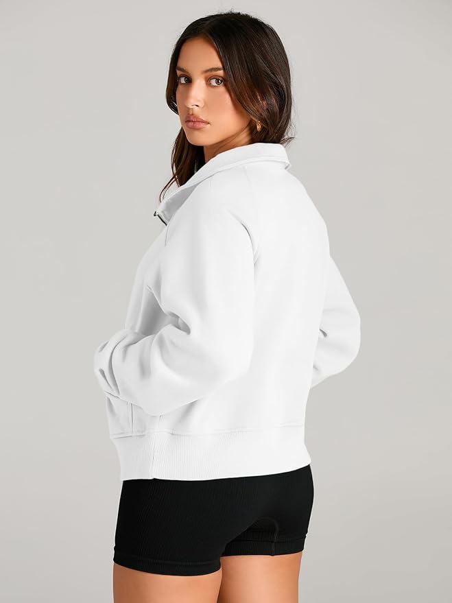 AUTOMET Womens Sweatshirts Half Zip Fleece Pullover Fall Outfits | Fall Fashion Clothes 2026,Cropped Sweatshirts,Cute Y2k Tops,Quarter Zipper Sweater,Winter Loungwear Outfits