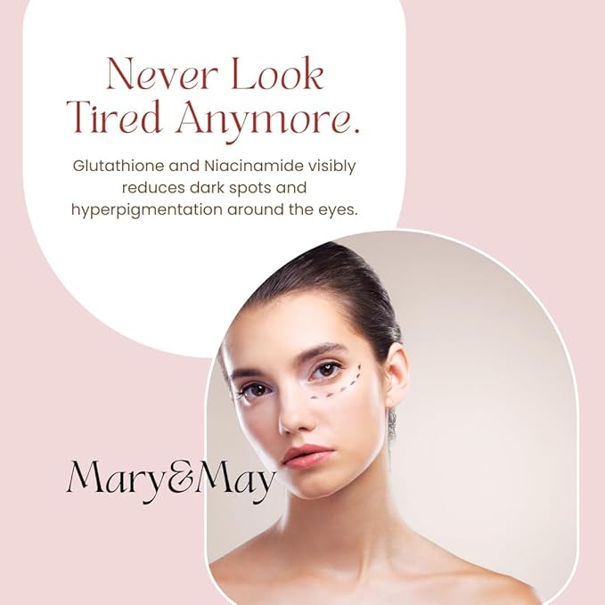 Korean Beauty Mary and May eye cream 12 g mini pack,Glutathione & Niacinamide eye cream, Brightens dark circles