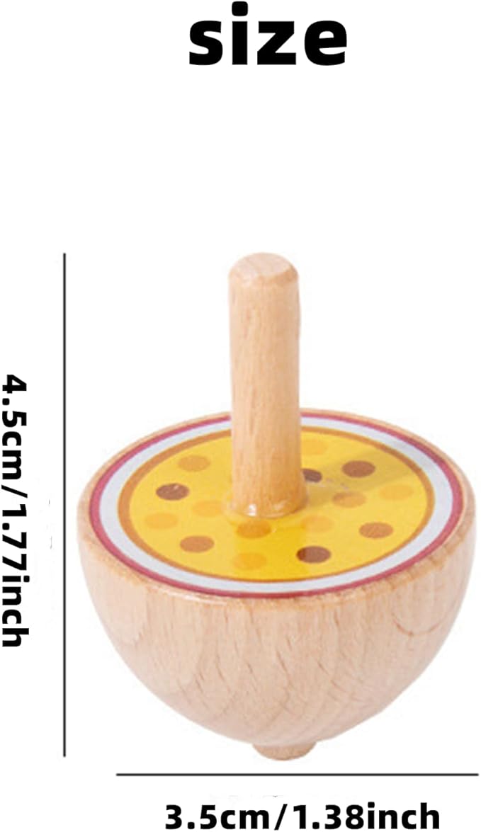 6 Pcs/Set Beech Wood Spinning Tops Toy for Kids, Animal Wooden Gyroscopes Toy for 3 4 5 6 7 Years, Fruit Educational Kindergarten Toys, Spin Tops for Party Games Birthday Gifts Family Fun (Fruit)