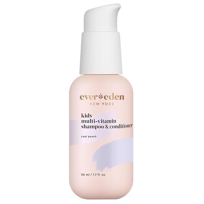 Evereden Mini Kids Shampoo and Conditioner 2-in-1: Cool Peach, 1.7 fl oz. | Vegan, & Gentle Care for Kids | Toddler Shampoo and Conditioner for Healthy Scalp & Hair | Travel Size | Age 4+