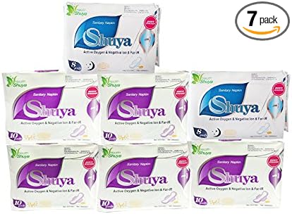SHUYA Patented Anion Soft Breathable Sanitary Pads and Panty Liners Combination Suit Package (Pack of 7)