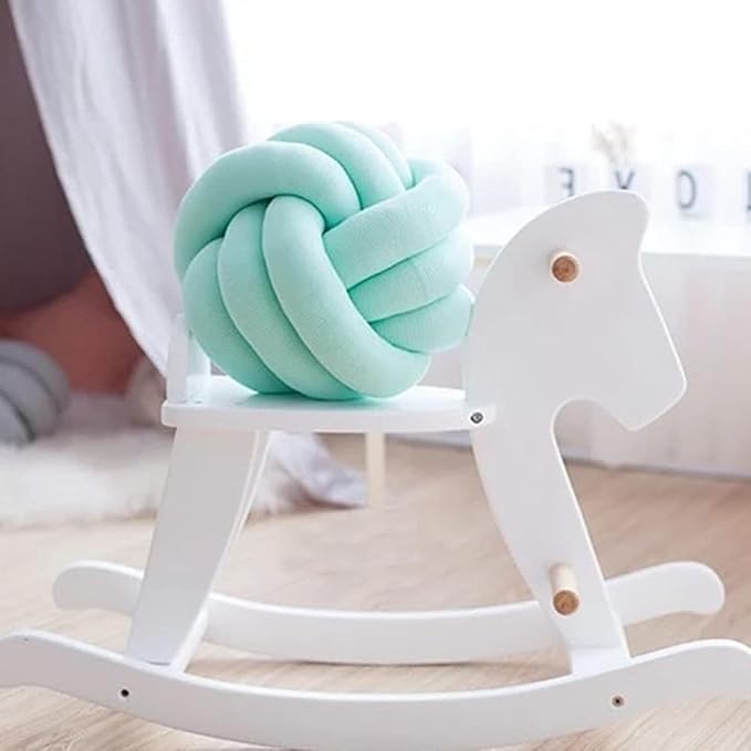 Knot Pillow Ball Round Cushion Pillows, Children Room Decoration Plush Toys Calming Stress Relief Toy (Mint,8.5in/22cm)