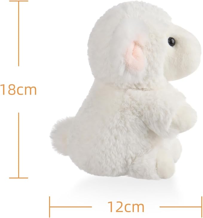 Apricot Lamb Lucky Lamb Stuffed Animals for Kids, Soft Cute Plush Toys for Baby Girl and Boy, 7 Inches
