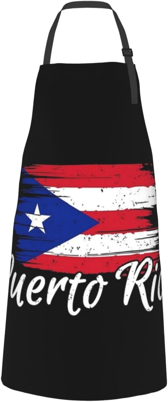 Cute Flag Kitchen Cooking Aprons for Women Men Adjustable Patriotic Flag Apron with 2 Pockets for Home Kitchen Garden