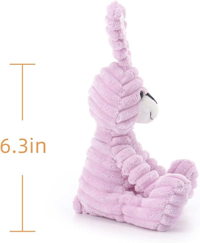 Apricot Lamb Purple Corduroy Bunny Stuffed Animals for Kids, Soft Cute Plush Toys for Baby Girl and Boy, 6.3 Inches