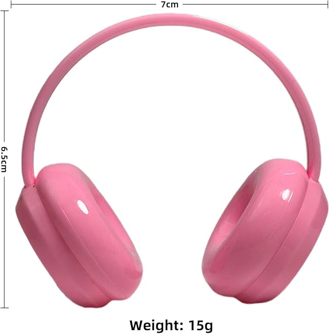 3pcs Doll Accessories Set for 17cm Doll Included Headphones, Canvas Shoes and Mini Gradient-Lens Glasses, Trendy Dress Up Accessories for 6.7 Inches 1st/2nd/3rd Gen Figures (Headphone Set - Pink)
