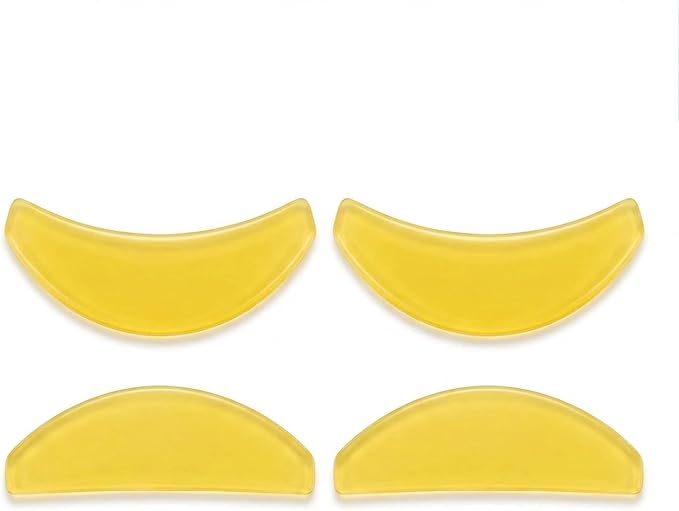 Lash Lift Shields – Washable and Reusable Korean Super Sticky Flat Pads for Eyelash Perm, No.1 Lash Lift Softening Shields for Women Beauty, Pink (2 Pairs Yellow)
