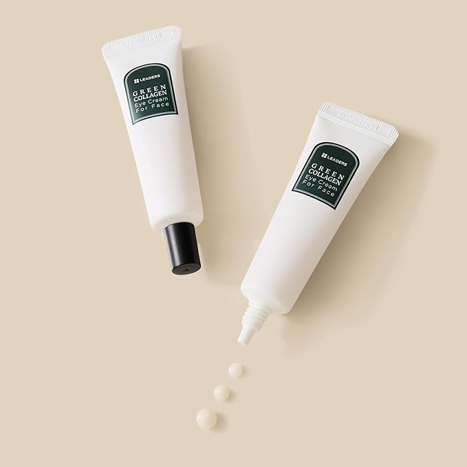 LEADERS Green Collagen Eye Cream for Face – Vegan Anti-Aging Eye Treatment, Reduces Fine Lines & Dark Circles Without Irritation, Improves Skin Elasticity & Hydration, Softens Wrinkles, 50ml