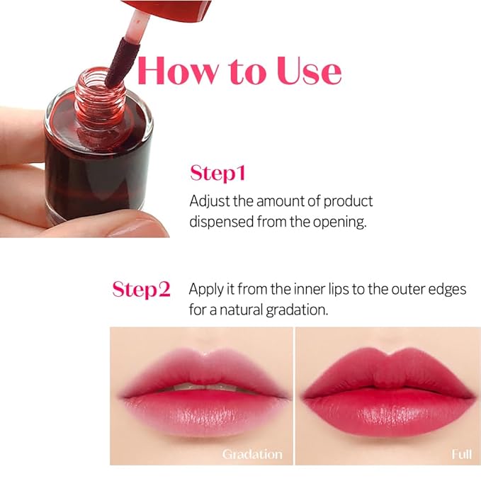 ETUDE Dear Darling Water Tint – Prune Ade | Korean Lip Stain & Lip Tint for Hydrated Pink Lips, Smudge-Proof Long-Lasting Lip & Cheek Makeup | K-Beauty Gift, Stocking Stuffer