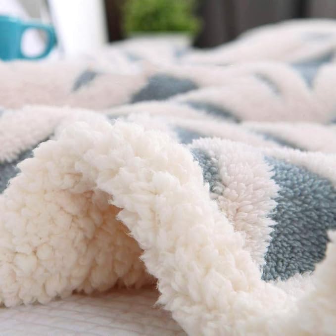 LOMAO Sherpa Fleece Blanket Gifts for Mom Dad Cozy Soft Throw Blanket for Women Men Birthday Gifts Dual Sided Couch Sofa Bed Blanket (Light Blue,51x63 inch)