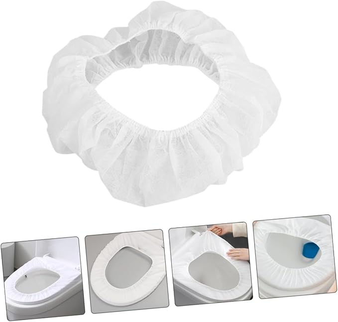 Baluue 10pcs Toilet Seat Covers Disposable Covers for Travel Camping Boys and Girls Potty Training Non-Woven
